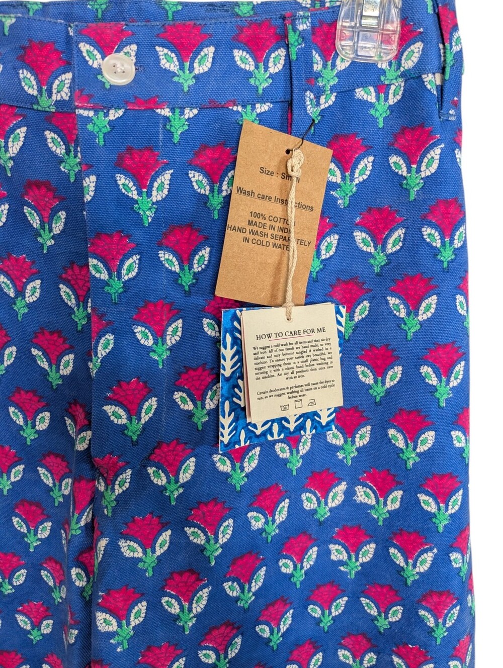 SZ Blockprints Disco Pants in the Waterlily Hot Rose pattern....Size Small - Picture 5 of 8